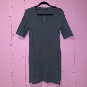 Gray/Blue above-the-elbow Sleeve Bodycon Dress